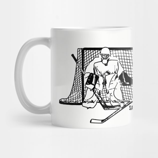 Hockey Shot On Net Ink Sketch by SaucyMittsHockey